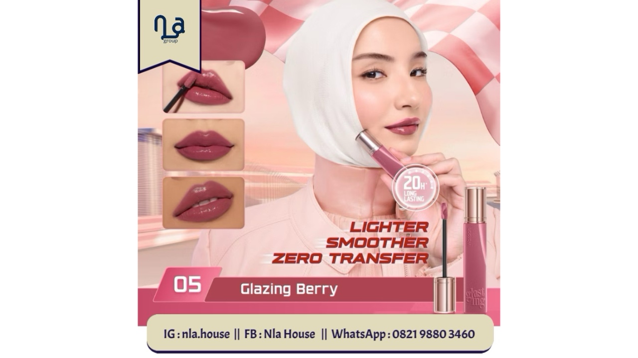 Wardah Glasting Liquid Lip 05 Glazing Berry