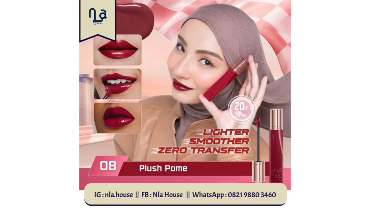Wardah Glasting Liquid Lip 08 Plush Pome