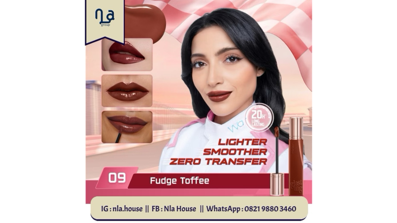 Wardah Glasting Liquid Lip 09 Fudge Toffee