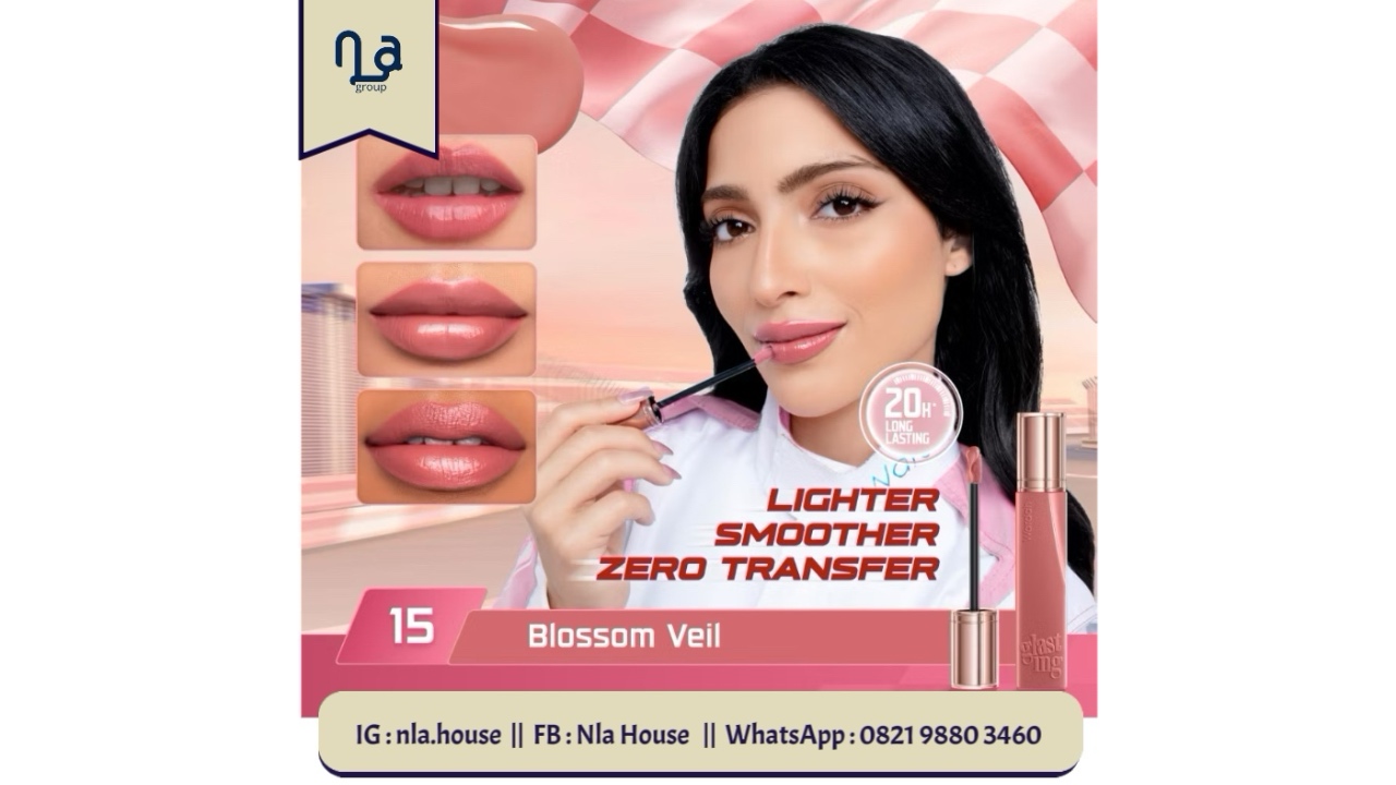 Wardah Glasting Liquid Lip 15 Blossom Veil