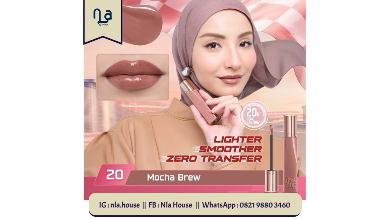 Wardah Glasting Liquid Lip 20 Mocha Brew