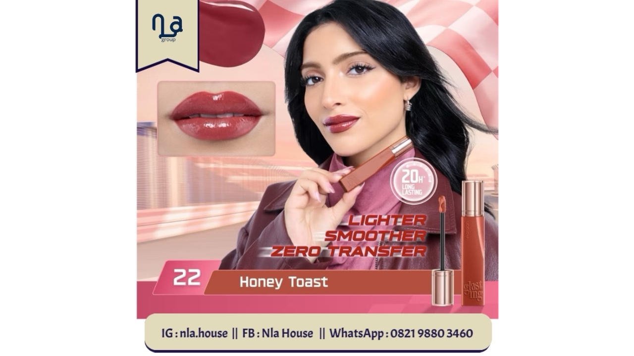 Wardah Glasting Liquid Lip 22 Honey Toast