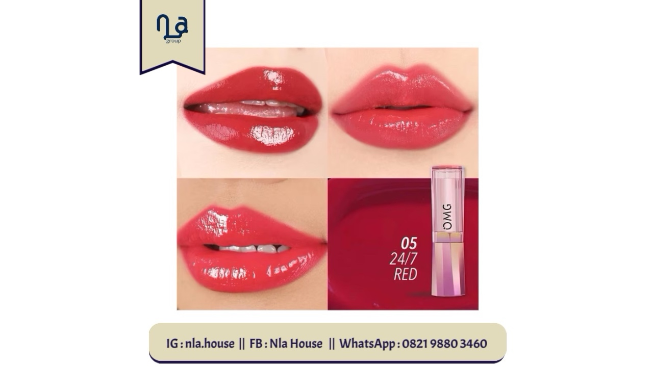OMG Oh My Glam Gloss Up Tinted Lip Balm-05 24/7 Red