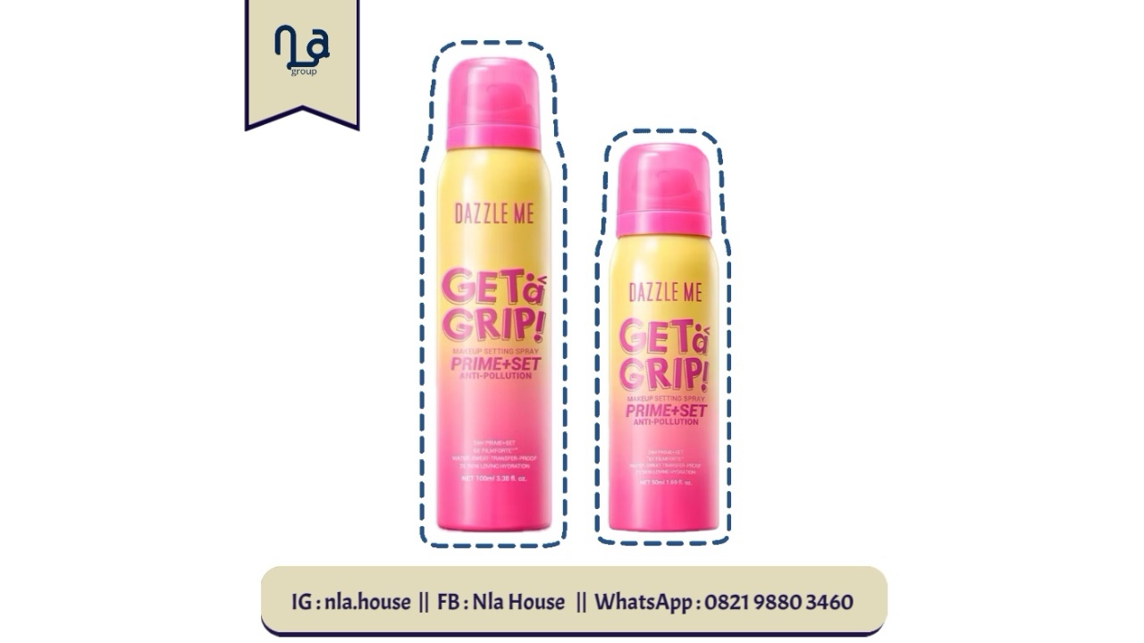 Dazzle Me Get A Grip! Makeup Setting Spray Prime + Set Anti Poluttion 100ml