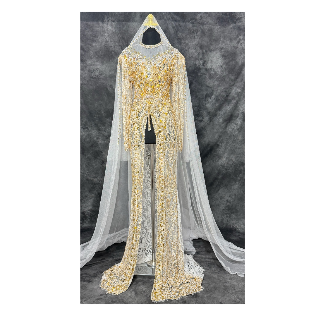 Kebaya Putih Gold Akad (fit to XL) - NEW