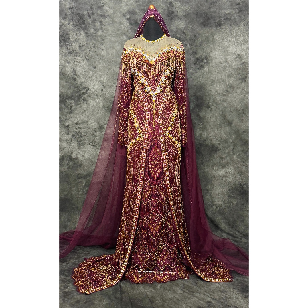 Kebaya 2in1 Burgundy (fit to XL) - NEW